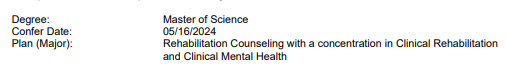 degree award information