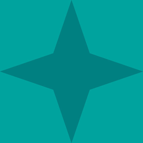 Teal 4 Point Star